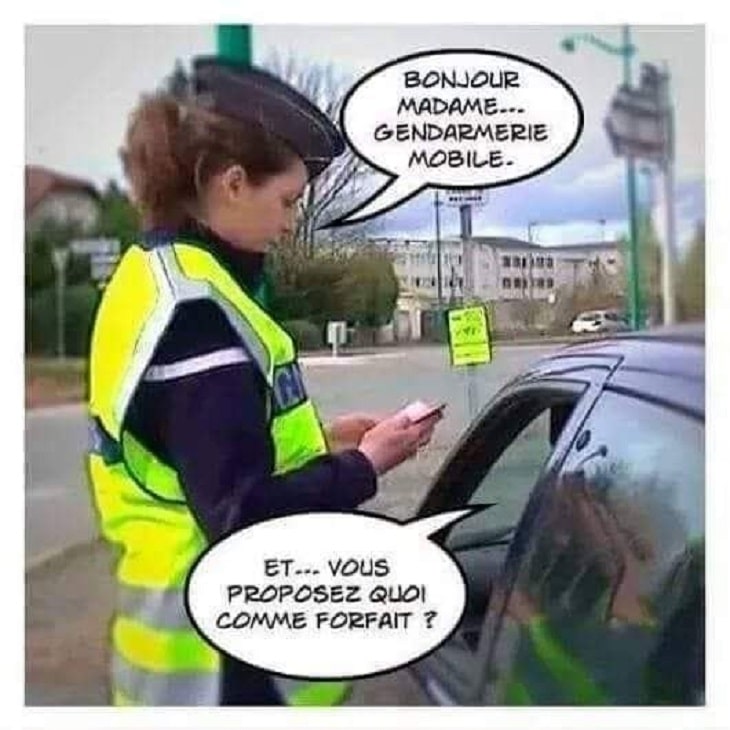 Bonjour madame... Gendarmerie mobile