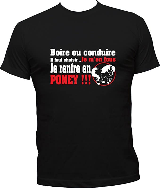 T-Shirt Humoristique Je Rentre En Poney