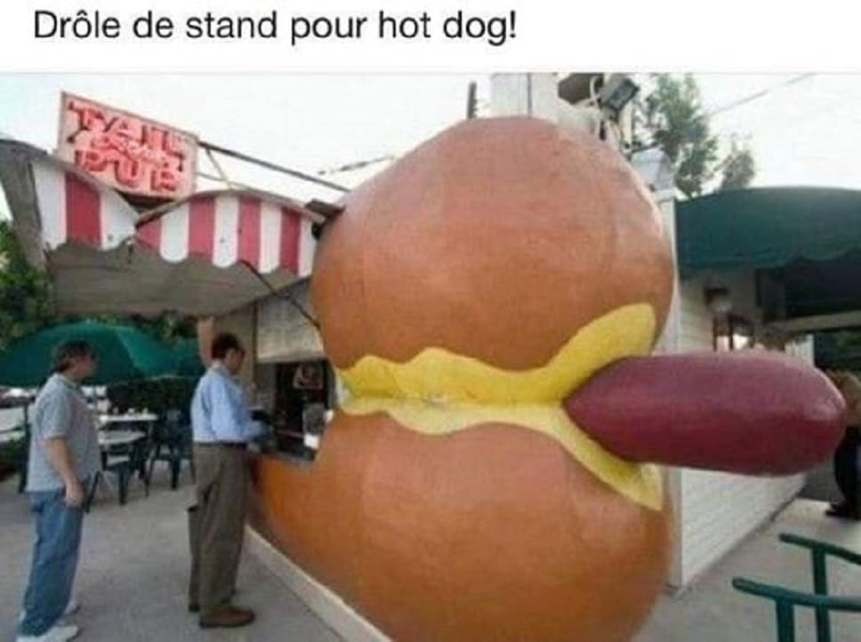 Drôle de stand pour hot dog