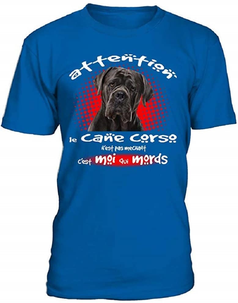 T-Shirt Animal Chien Humour Le Cane Corso n'est Pas méchant C'est Moi Qui mords Homme