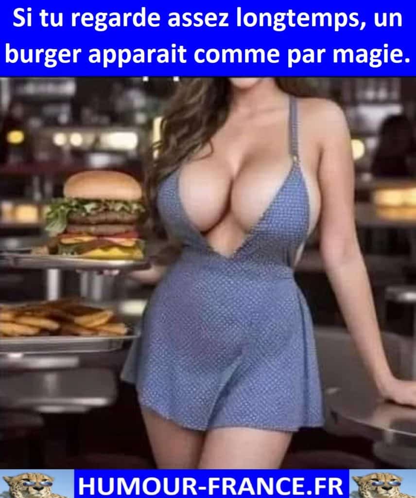 Si tu regarde assez longtemps, un burger apparait comme par magie.