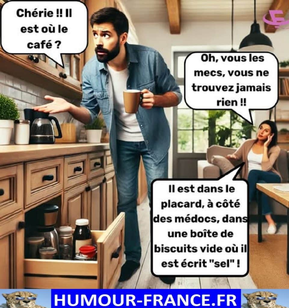 Chérie !! Il est ou le café ?