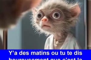 Y’a des matins ou tu te dis heureusement que c’est la beauté intérieure qui compte.