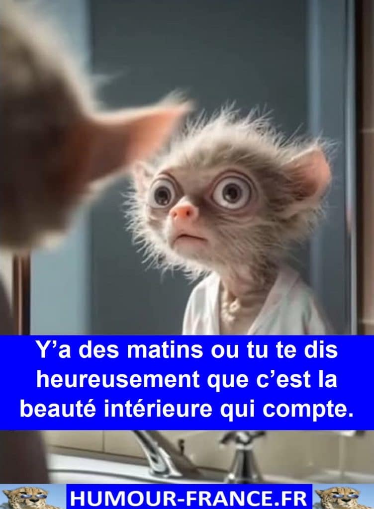 Y’a des matins ou tu te dis heureusement que c’est la beauté intérieure qui compte.