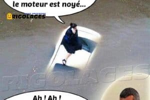 Allo chéri J’ai un petit souci avec la voiture, je crois que le moteur est noyé …