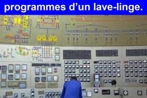 Plongeons à présent dans le cerveau d’un homme face aux programmes d’un lave-linge.