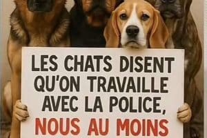 Les chats disent qu’on travaille avec la police, nous au moins on a un travail.