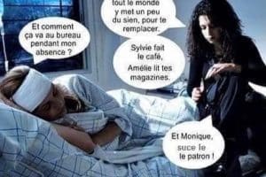 Et comment ça va au bureau pendant mon absence ?