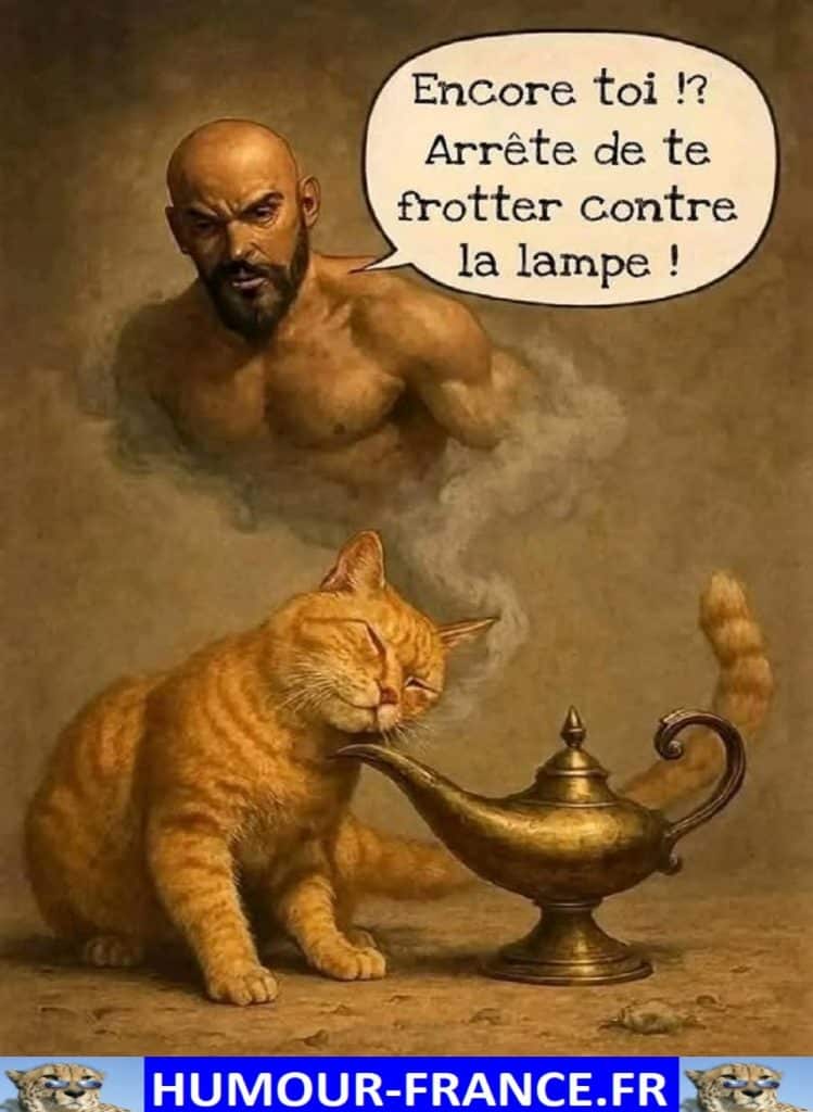 Encore toi !? Arrête de te frotter contre la lampe !