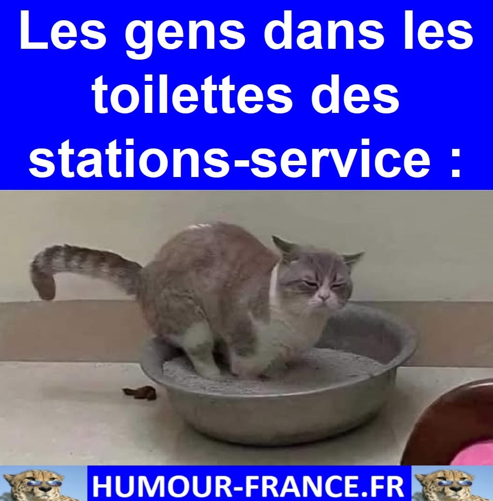 Les gens dans les toilettes des stations-service :