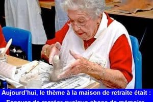Aujourd’hui, le thème à la maison de retraite était Essayez de recréer quelque chose de mémoire.