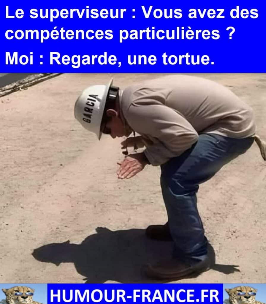 Le superviseur : Vous avez des compétences particulières ?