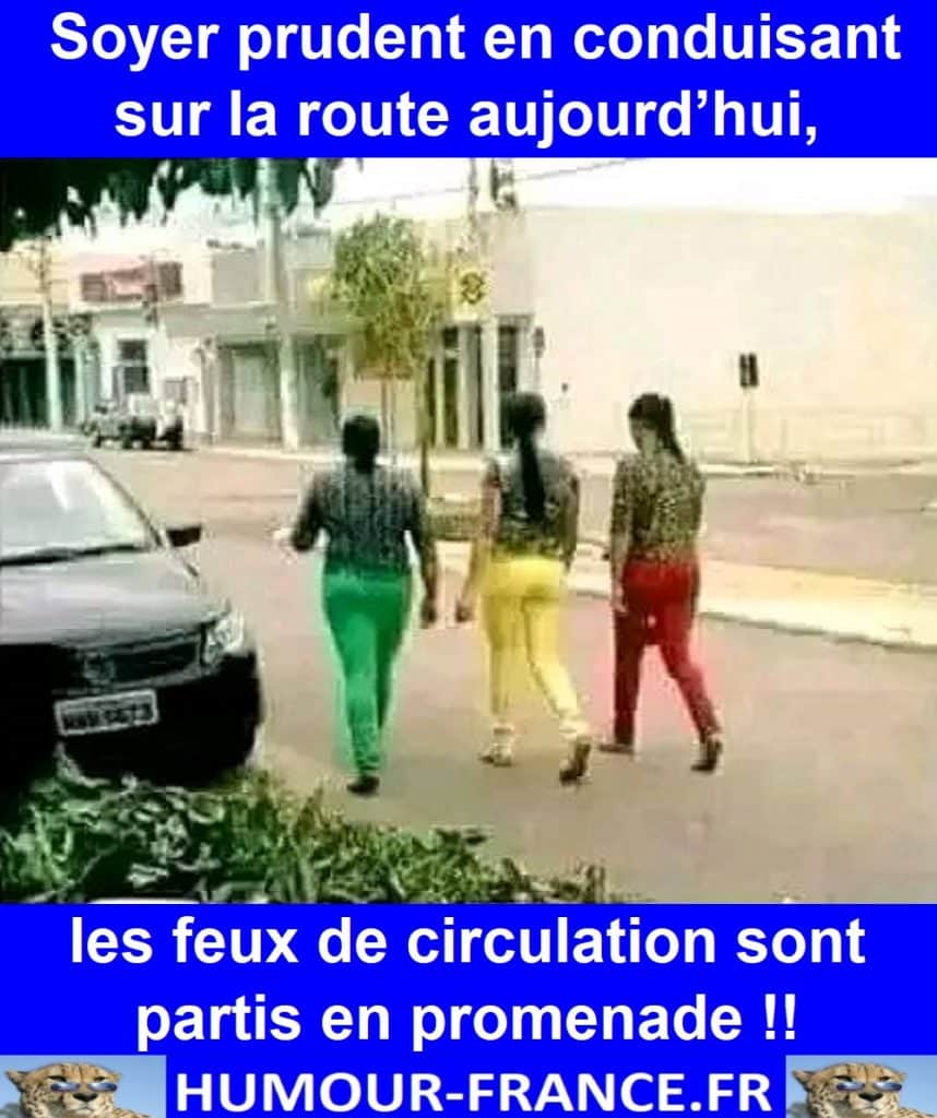 Soyer prudent en conduisant sur la route aujourd’hui, les feux de circulation sont partis en promenade !!