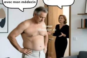 Tu pourrais frapper, je suis en téléconsultation avec mon médecin.