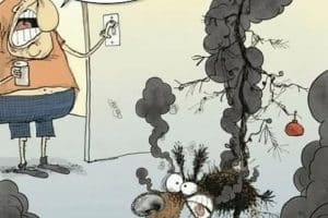 Lucette ! Je crois que le chien a pissé sur la guirlande du sapin …