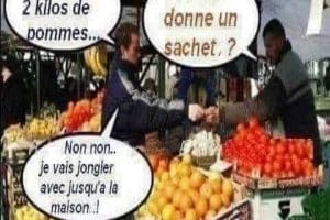 Mettez moi 2 kilos de pommes …