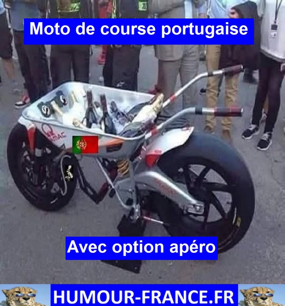 Moto de course portugaise avec option apéro.