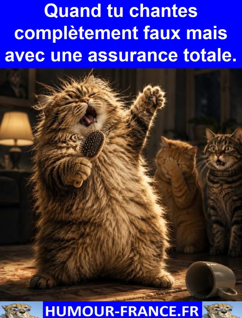 Quand tu chantes complètement faux mais avec une assurance totale.