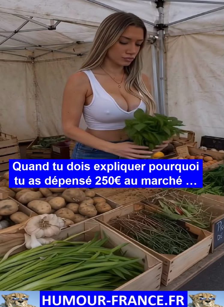 Quand tu dois expliquer pourquoi tu as dépensé 250€ au marché …
