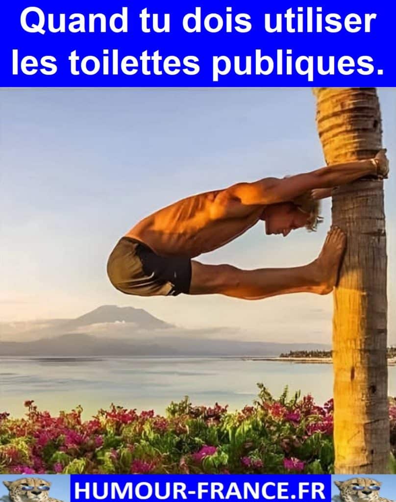 Quand tu dois utiliser les toilettes publiques.