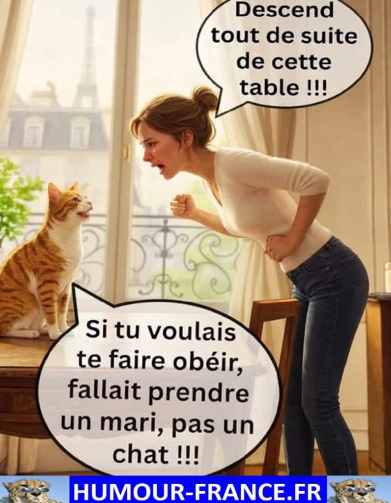Descend tout de suite de cette table !!!