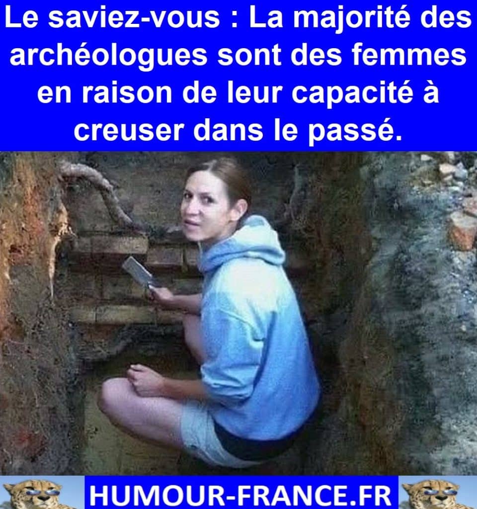 Le saviez-vous : La majorité des archéologues sont des femmes en raison de leur capacité à creuser dans le passé.