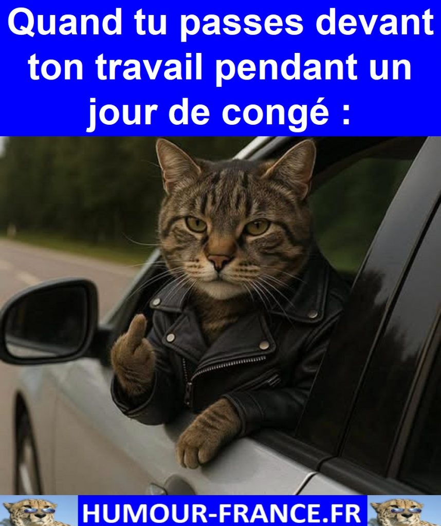 Quand tu passes devant ton travail pendant un jour de congé :