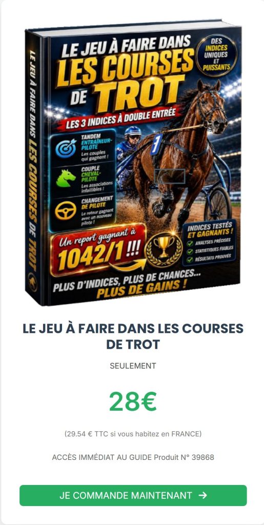 LE JEU À FAIRE DANS LES COURSES DE TROT