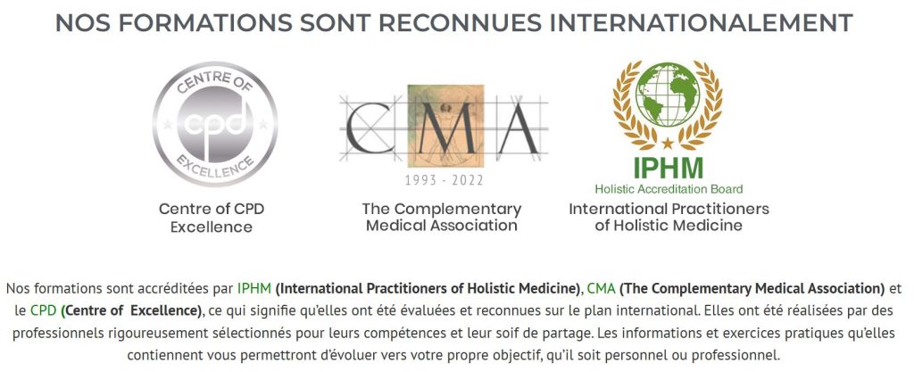 NOS FORMATIONS SONT RECONNUES INTERNATIONALEMENT