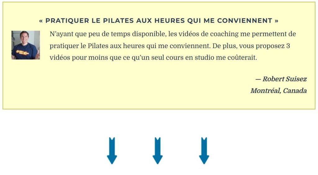 « Pratiquer le Pilates aux heures qui me conviennent »