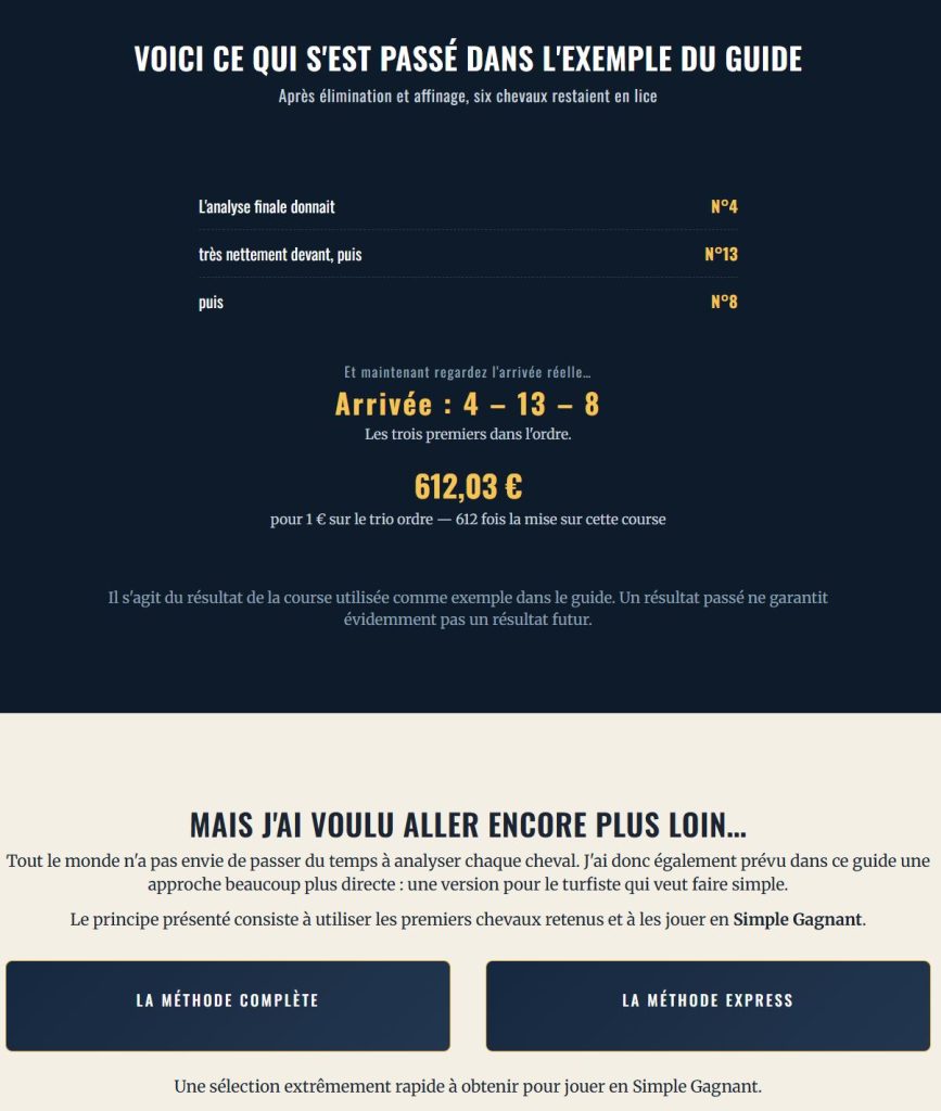 Voici ce qui s'est passé dans l'exemple du guide